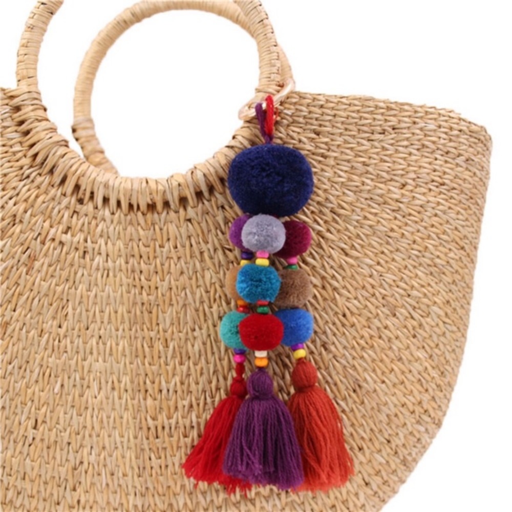 Pom Pom bag or key charm. NWT.